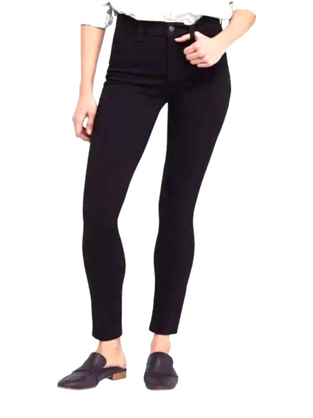 Free People Black Stretch Mid-Rise Skinny Jeans - Size 24/US Size 00- Excellent